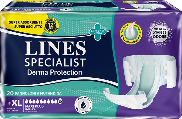 PANNOLONE A MUTANDINA LINES SPECIALIST DERMA MAXI XL 20 PEZZI - farmacia187.it