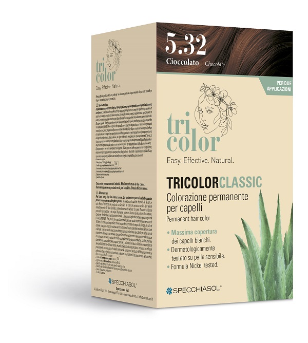 TRICOLOR CLASSIC 5,32 CIOCCOLATO 2 TUBI 50 ML + 2 SHAKER 50 ML + 4 BUSTINE 8 ML - farmacia187.it