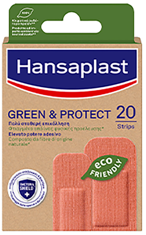 CEROTTO HANSAPLAST IN STRISCIA GREEN&PROTECT M 1X6 CM 10 PEZZI - farmacia187.it