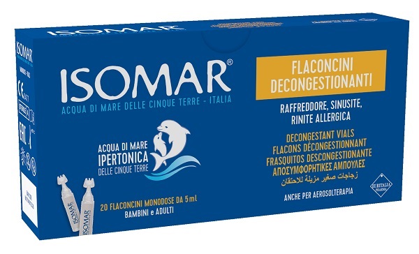 ISOMAR FLACONCINI DECONGESTIONANTI SOLUZIONE IPERTONICA 20 FLACONCINI 5 ML - farmacia187.it