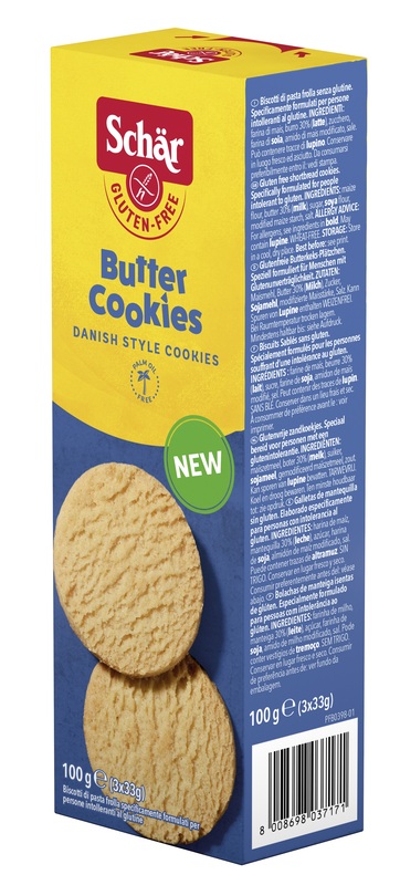 SCHAR BUTTER COOKIES BISCOTTI DI PASTAFROLLA 3 PORZIONI DA 33 G - farmacia187.it