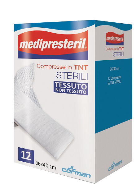 GARZA COMPRESSA MEDIPRESTERIL TNT 36X40CM 12 PEZZI - farmacia187.it