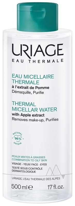 URIAGE EAU MICELLAIRE THERMALE PELLI MISTE GRASSE FLACONE 500 ML - farmacia187.it