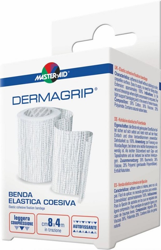 BENDA MASTER-AID DERMAGRIP COESIVA M 4X12 CM 1 PEZZO - farmacia187.it