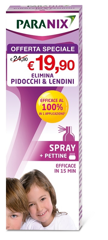 TRATTAMENTO SPRAY PIDOCCHI E LENDINI PARANIX 100 ML + PETTINE TAGLIO PREZZO - farmacia187.it