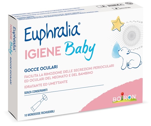GOCCE OCULARI EUPHRALIA IGIENE BABY 10 MONODOSE RICHIUDIBILI X 0,5 ML - farmacia187.it