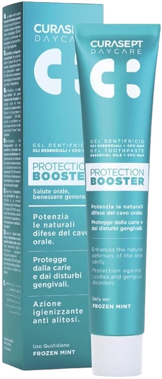 CURASEPT DAYCARE DENTIFRICIO PROTECTION BOOSTER FROZEN MINT 75 ML - farmacia187.it