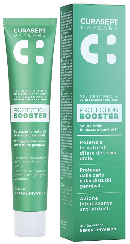 CURASEPT DAYCARE DENTIFRICIO PROTECTION BOOSTER HERBAL INVASION 75 ML - farmacia187.it