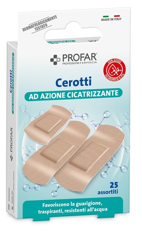 CEROTTO ACIDO IALURONICO AZIONE CICATRIZZANTE PROFAR ASSORTITI 25 PEZZI - farmacia187.it