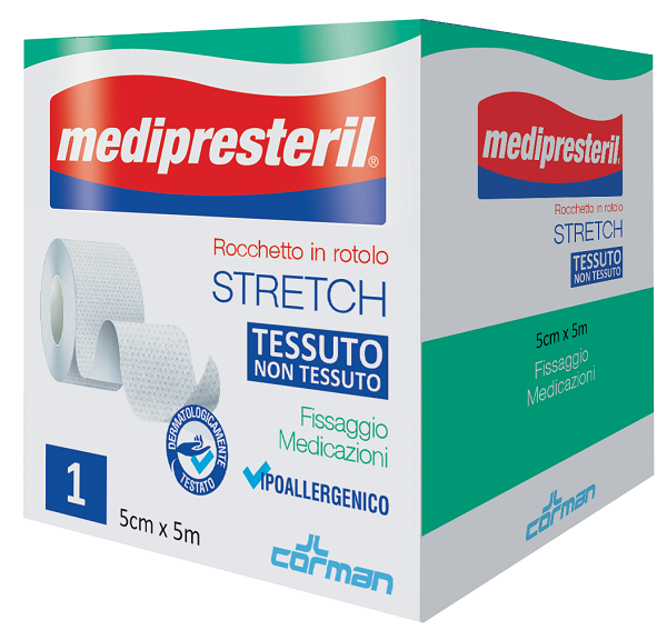 MEDIPRESTERIL ROCCHETTO ROTOLO STRETCH TESSUTO NON TESSUTO 5 CM X 500 CM - farmacia187.it