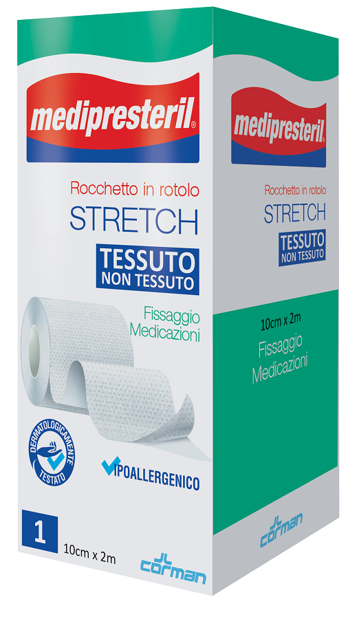 MEDIPRESTERIL ROCCHETTO ROTOLO STRETCH TESSUTO NON TESSUTO 10 CM X 200 CM - farmacia187.it