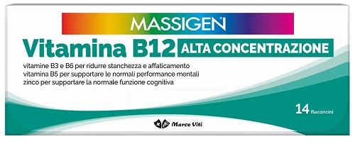 MASSIGEN VITAMINA B12 ALTA CONCENTRAZIONE 14 FLACONCINI - farmacia187.it