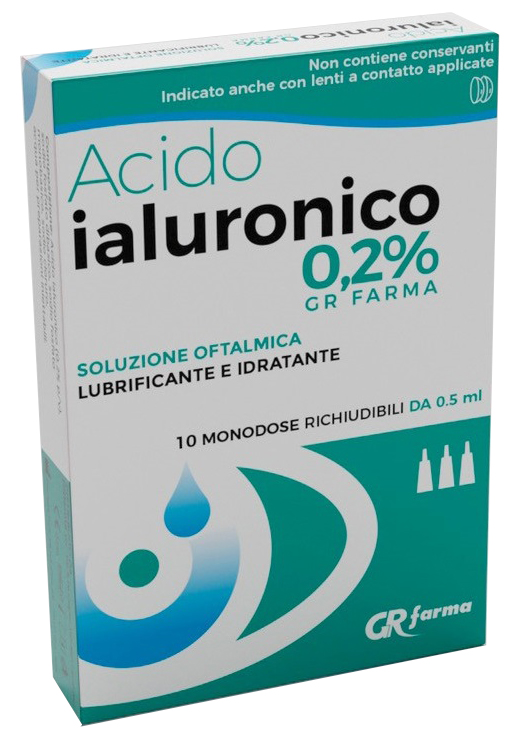 SOLUZIONE OFTALMICA LUBRIFICANTE E IDRATANTE ACIDO IALURONICO 0,2% 10 MONODOSE RICHIUDIBILI DA 0,5 ML - farmacia187.it