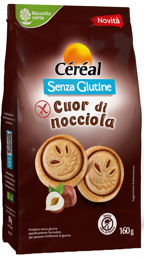 CEREAL SENZA GLUTINE CUOR DI NOCCIOLA 160 G - farmacia187.it