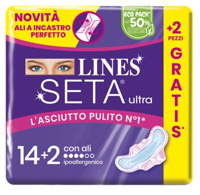 LINES SETA ULTRA ASSORBENTI ALI CP 14+2 PEZZI - farmacia187.it