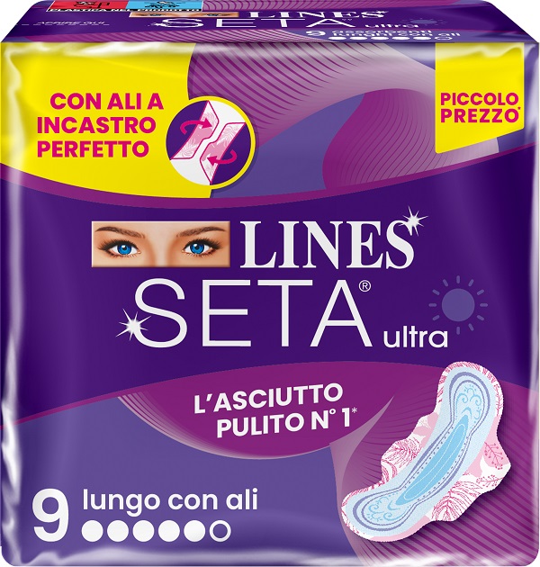 LINES SETA ULTRA ASSORBENTI LUNGO ALI DWCT 9 PEZZI - farmacia187.it