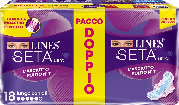 LINES SETA ULTRA ASSORBENTI LUNGO VP DWCT 18 PEZZI - farmacia187.it