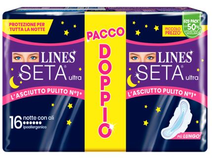 LINES SETA ULTRA ASSORBENTI NOTTE VP DWCT 16 PEZZI - farmacia187.it