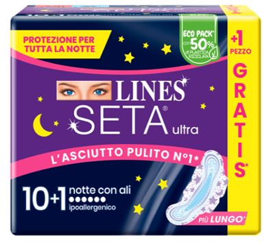 LINES SETA ULTRA ASSORBENTI NOTTE CP 10+1 PEZZI - farmacia187.it