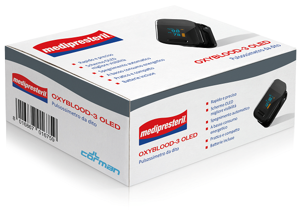 MEDIPRESTERIL OXYBLOOD-3 OLED PULSOSSIMETRO DA DITO - farmacia187.it