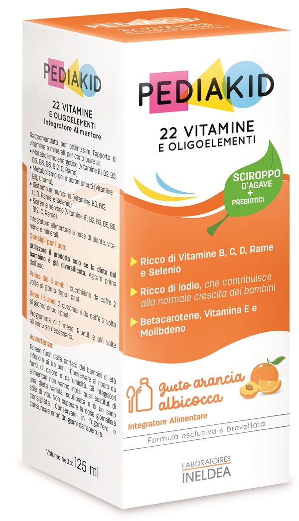 PEDIAKID 22 VITAMINE E OLIGOELEMENTI SCIROPPO 125 ML - farmacia187.it