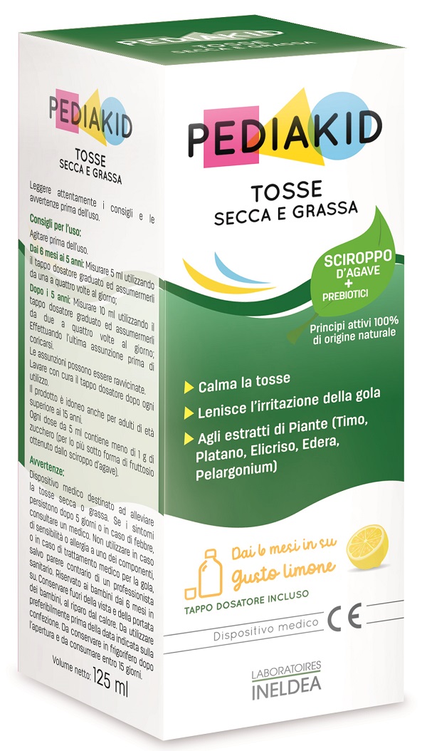 PEDIAKID TOSSE SECCA E GRASSA SCIROPPO 125 ML - farmacia187.it