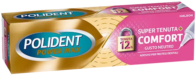 CREMA ADESIVA PROTESI DENTALI POLIDENT POWER MAX SUPER TENUTA+COMFORT 40 G - farmacia187.it