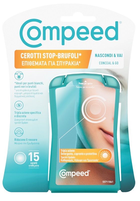COMPEED CEROTTI STOP BRUFOLI NASCONDI & VAI 15 PEZZI - farmacia187.it