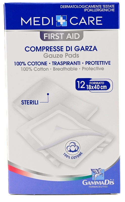 GARZA MEDICARE COTONE 18X40 CM 12 PEZZI - farmacia187.it