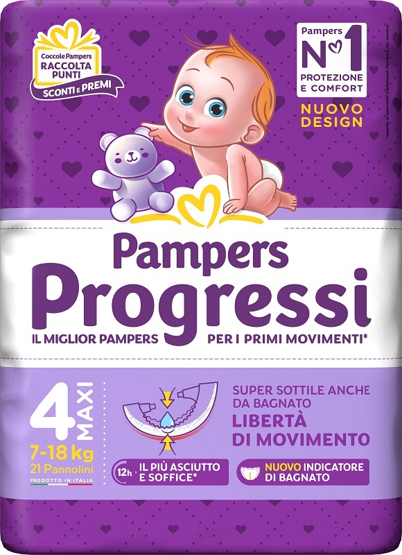 PAMPERS PROGRESSI MAXI 21 PEZZI - farmacia187.it