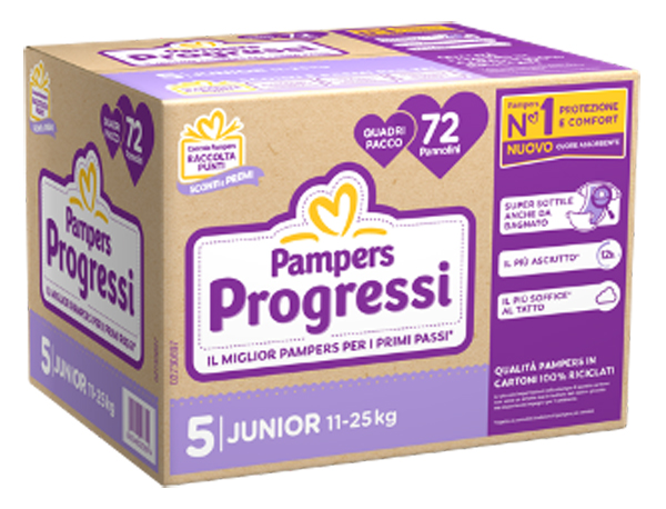 PAMPERS QUADRI PROGRESSI JUNIOR 72 PEZZI - farmacia187.it