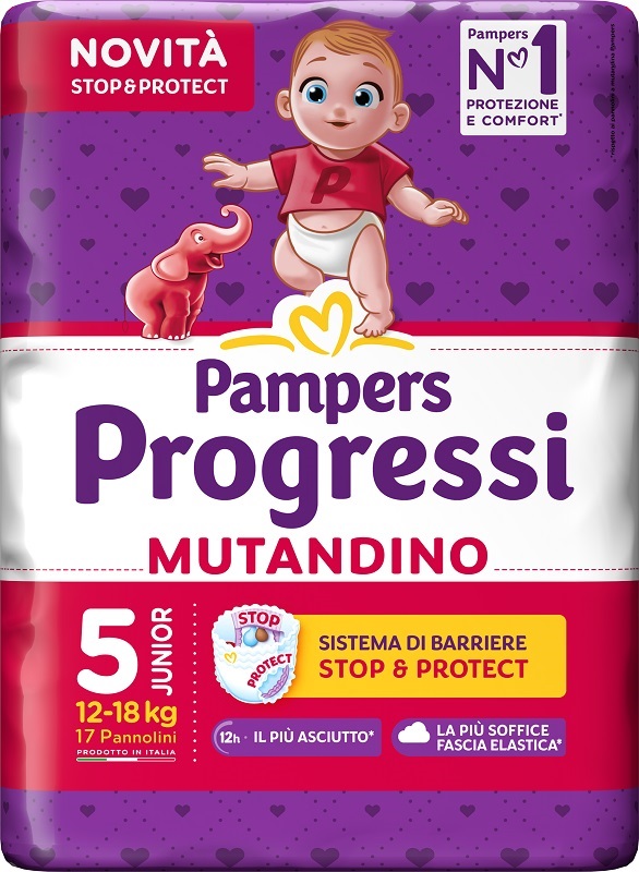 PAMPERS PROGRESSI MUTANDINA JUNIOR 17 PEZZI - farmacia187.it