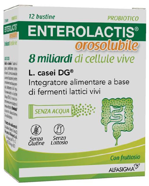ENTEROLACTIS OROSOLUBILE 12 BUSTINE 8 MILIARDI DI CELLULE VIVE - farmacia187.it