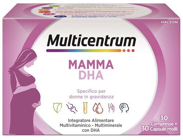 MULTICENTRUM MAMMA DHA 30 COMPRESSE + 30 CAPSULE SENZA GLUTINE E SENZA ZUCCHERI - farmacia187.it