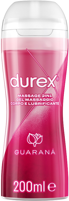 DUREX MASSAGE 2 IN 1 GEL MASSAGGIO CORPO E LUBRIFICANTE GUARANA' 200 ML - farmacia187.it