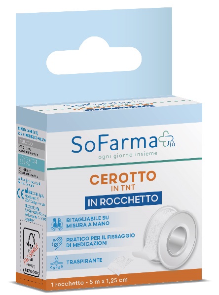 ROCCHETTO TESSUTO NON TESSUTO M 5X1,25 CM SOFARMAPIU' - farmacia187.it