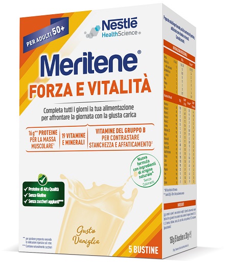 MERITENE FORZA E VITALITA' VANIGLIA 5 BUSTINE DA 30 G - farmacia187.it