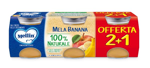 MELLIN OMOGENEIZZATO MELA BANANA 3 PEZZI DA 100 G - farmacia187.it