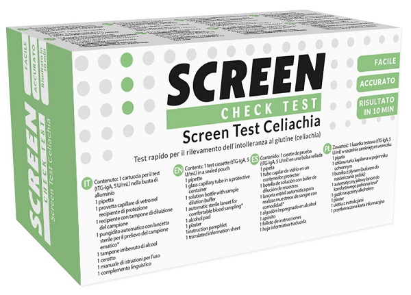 SCREEN TEST RAPIDO SCREEN TEST CELIACHIA PER RILEVAZIONE INTOLLERANZA GLUTINE 1 PEZZO - farmacia187.it