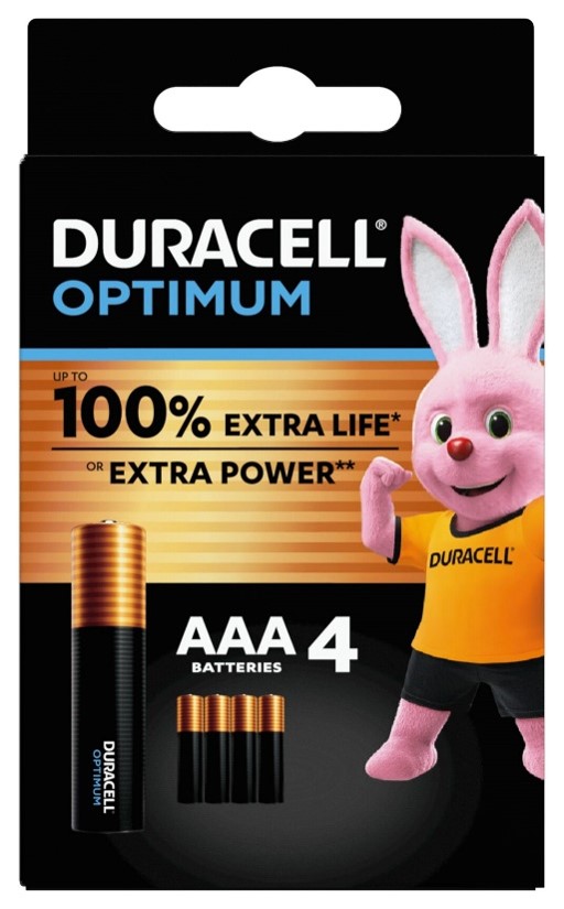 DURACELL OPTIMUM AAA B4 4 PILE BLISTER - farmacia187.it