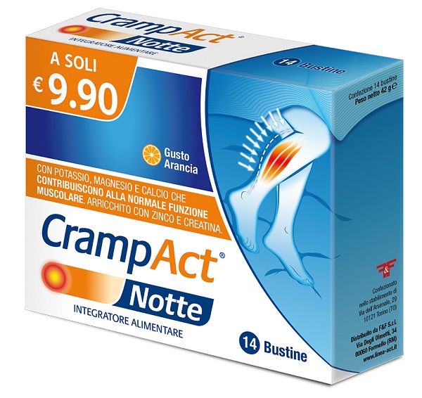 CRAMPACT NOTTE 14 BUSTINE GUSTO ARANCIA CON EDULCORANTE - farmacia187.it