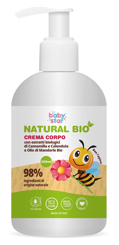 BABYSTAR CREMA CORPO NATURAL BIO 300 ML - farmacia187.it