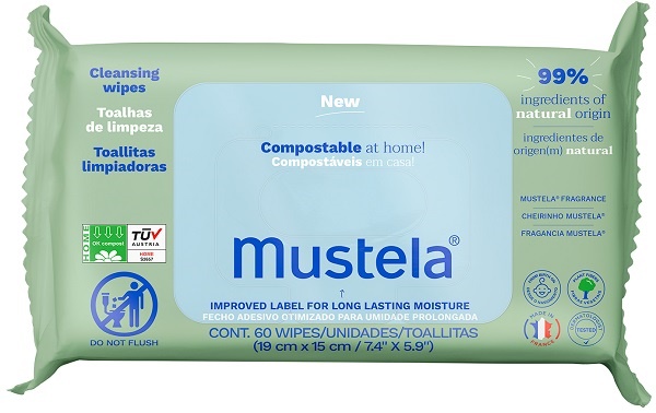 MUSTELA SALVIETTE COMPOSTABILI PROFUMATE 60 PEZZI - farmacia187.it