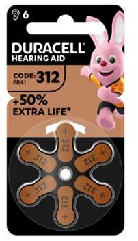 DURACELL EASY TAB 312 MARRONE BATTERIA PER APPARECCHIO ACUSTICO 6 PEZZI - farmacia187.it
