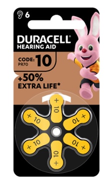 DURACELL EASY TAB 10 GIALLO BATTERIA PER APPARECCHIO ACUSTICO 6 PEZZI - farmacia187.it
