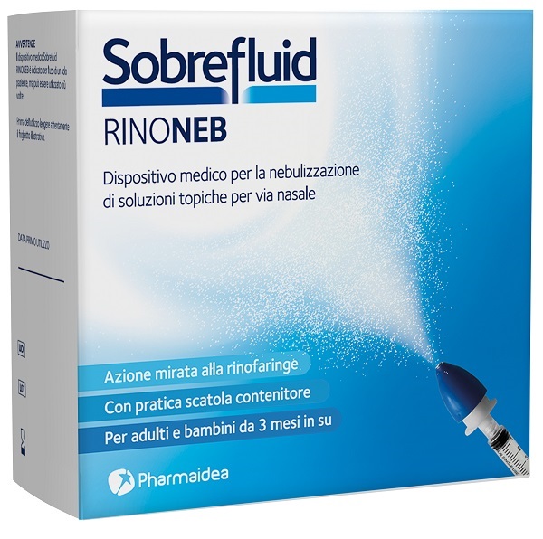 SOBREFLUID RINONEB DISPOSITIVO NEBULIZZATORE + SIRINGA LUER  LOCK DA 50 ML + AGOCANNULA PER PRELIEVO SOLUZIONE - farmacia187.it