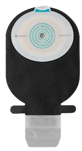 SACCA ILEOSTOMIA SENSURA MIO PIANO RIVESTIMENTO NERO APERTURA ISPEZIONABILE MIDI W/W FORO RITAGLIABILE 10-45 30 PEZZI - farmacia187.it