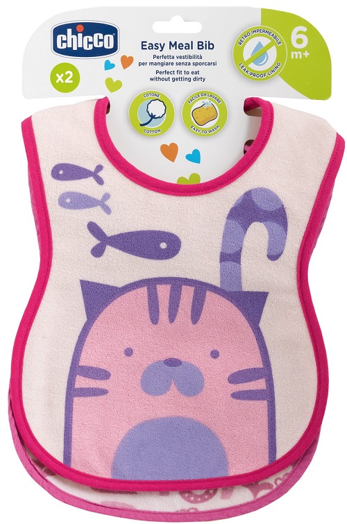 CHICCO BAVAGLINE 6M+ ROSA 2 PEZZI - farmacia187.it