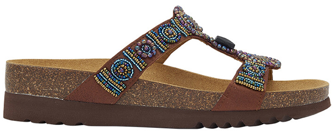 NEW BOGOTA' WEDGE SATIN+BEADS W BROWN 37 - farmacia187.it