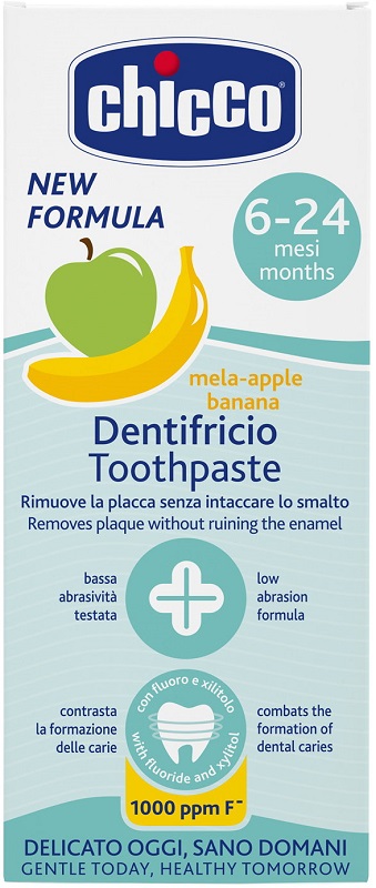 CHICCO DENTIFRICIO 6 MESI+ MELABANANA CON FLUORO 50 ML - farmacia187.it